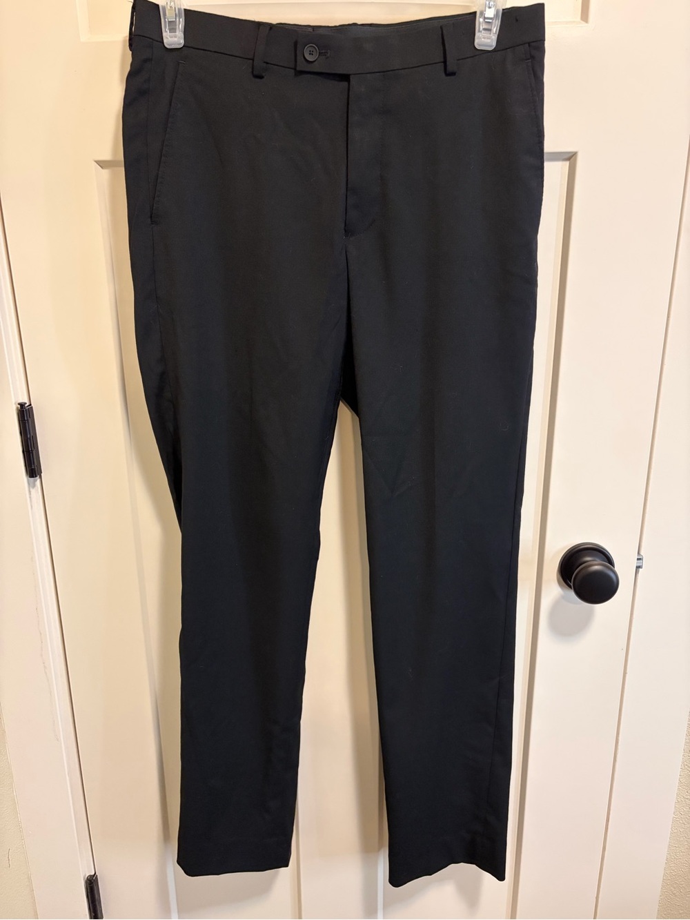Kenneth Cole Men's Black Straight-Leg Dress Pants Slim Fit 34x31